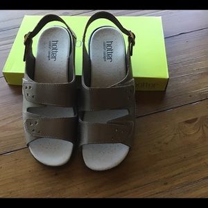 Hotter bronze Velcro  leather sandals